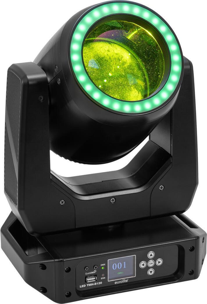 EUROLITE LED TMH-B120 Hypno Moving Head Beam 120W COB 2° RGB Ring 51786081