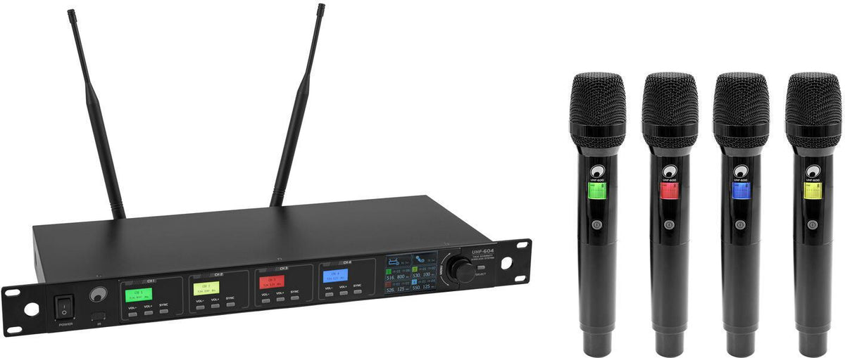 OMNITRONIC UHF-604 4-Channel Wireless Microphone System 520-554 MHz
