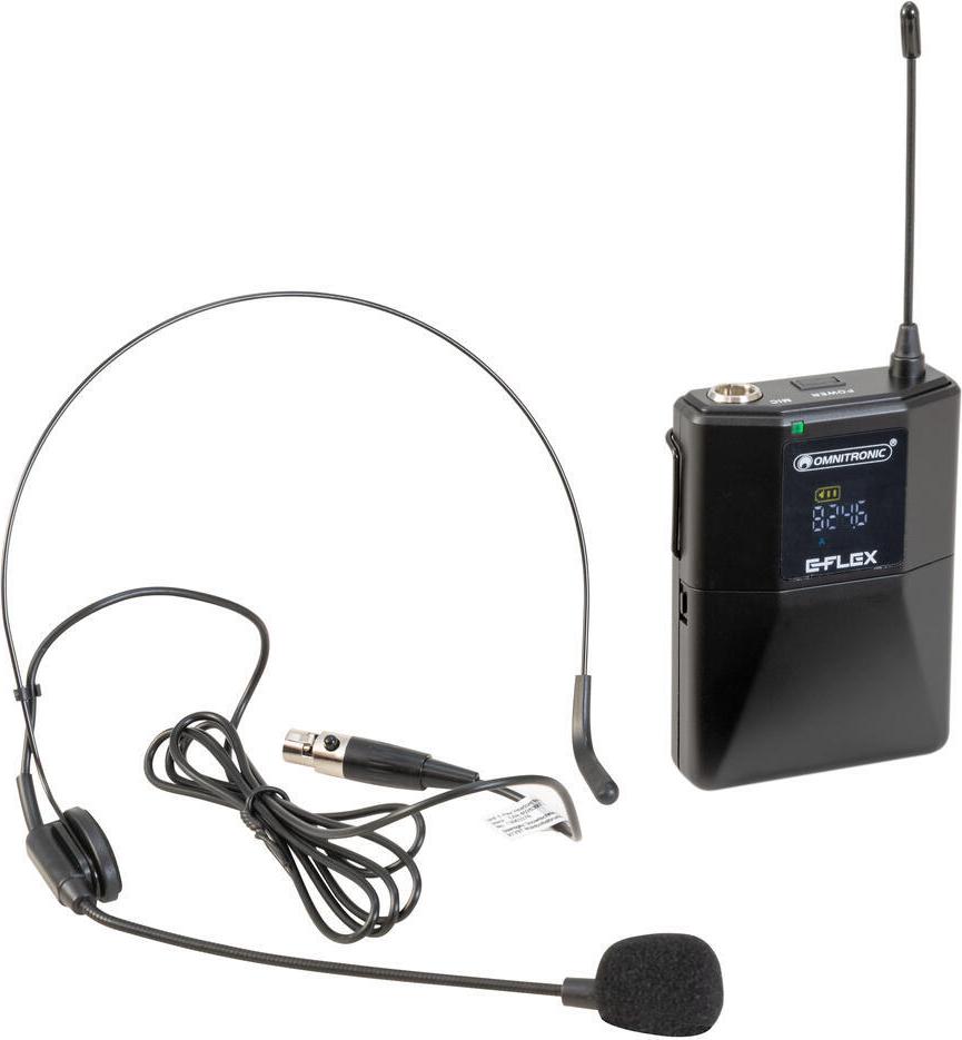 OMNITRONIC UHF E-FLEX Pocket Transmitter 823-832/863-865 MHz