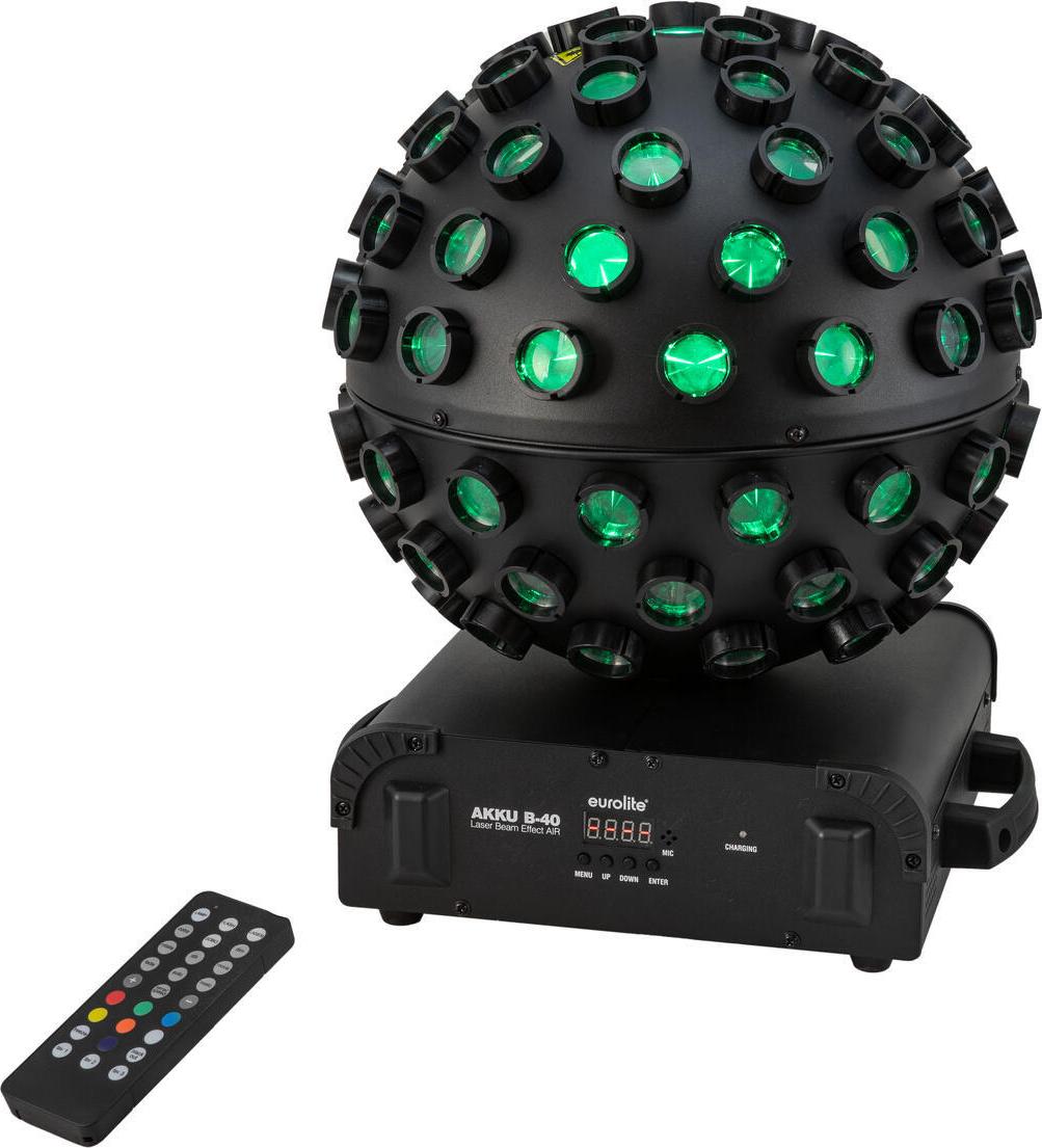 EUROLITE AKKU B-40 Laser Effect AIR RGBW with RG-Laser Battery Operation | Model 41700340