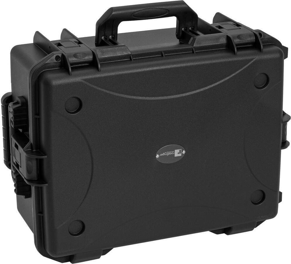 ROADINGER Plastic Case for 8x Battery Flat Light with Trolley 55x42x26cm Black 31005264