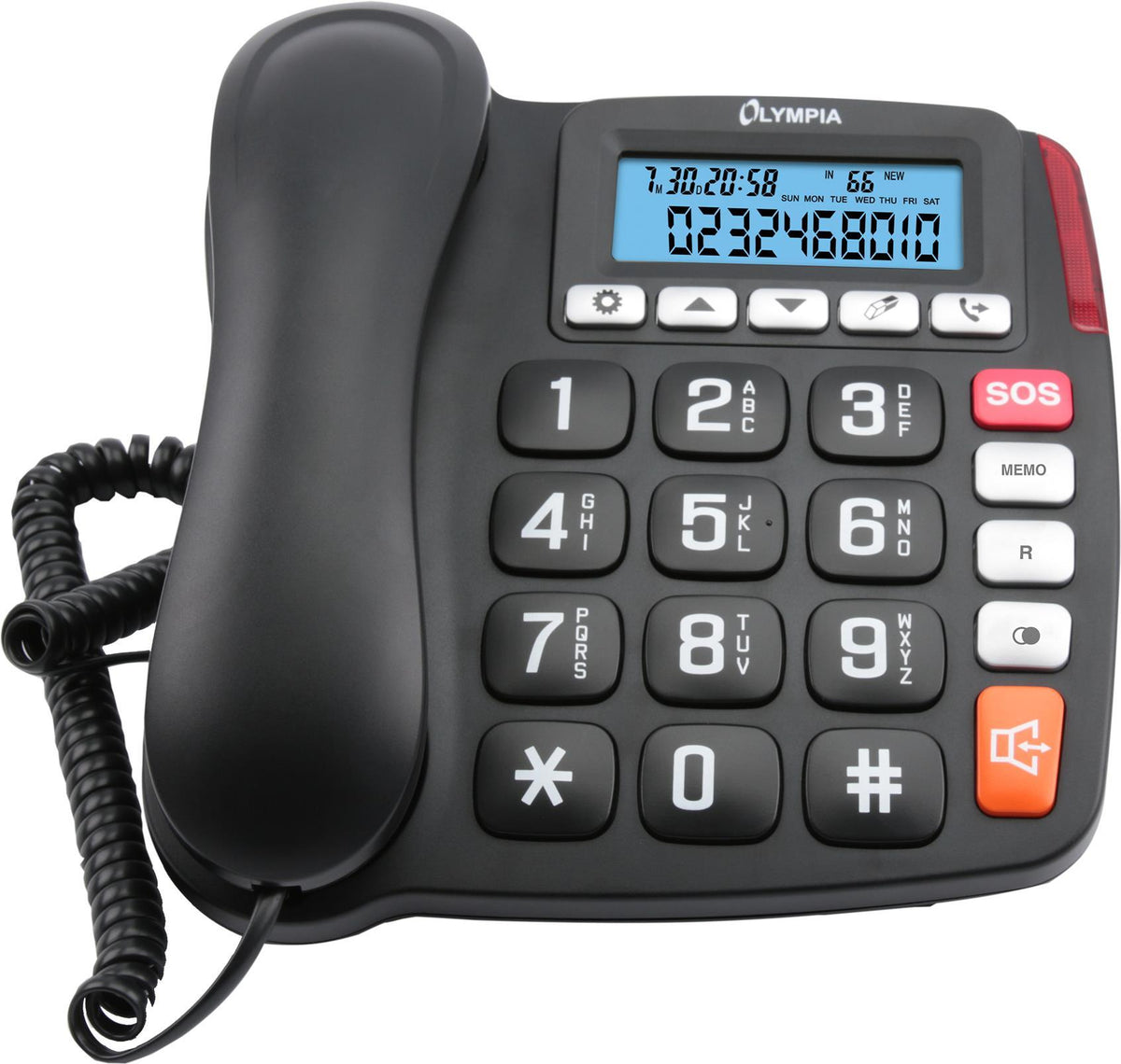 OLYMPIA 4520 Analog Telephone Black, White Wired Handset Model 2294