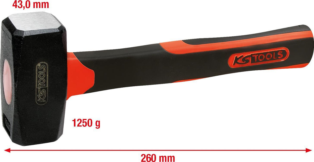KS TOOLS Hammer with Fiberglass Handle, 1250 g, Model 142.5126