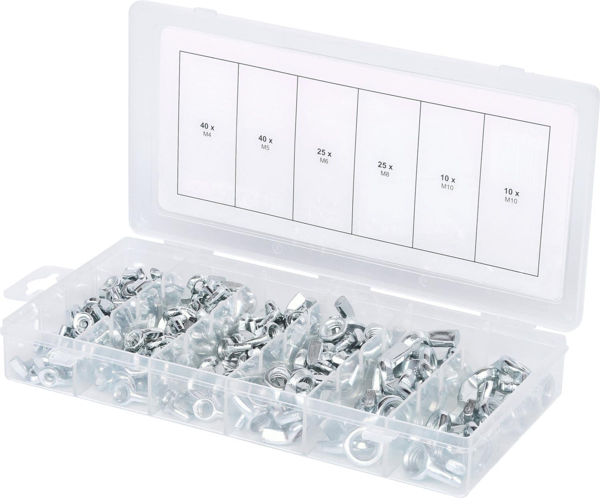 KS TOOLS Wing Nut Assortment, 150 Pieces (970.0470) 150-piece