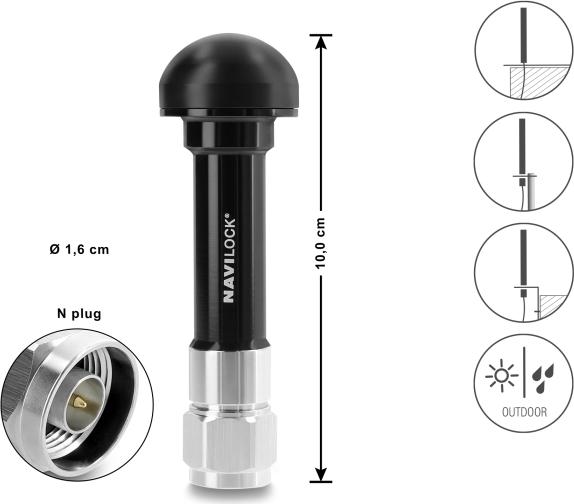 Navilock GNSS Antenna N Connector 20 dB 60763