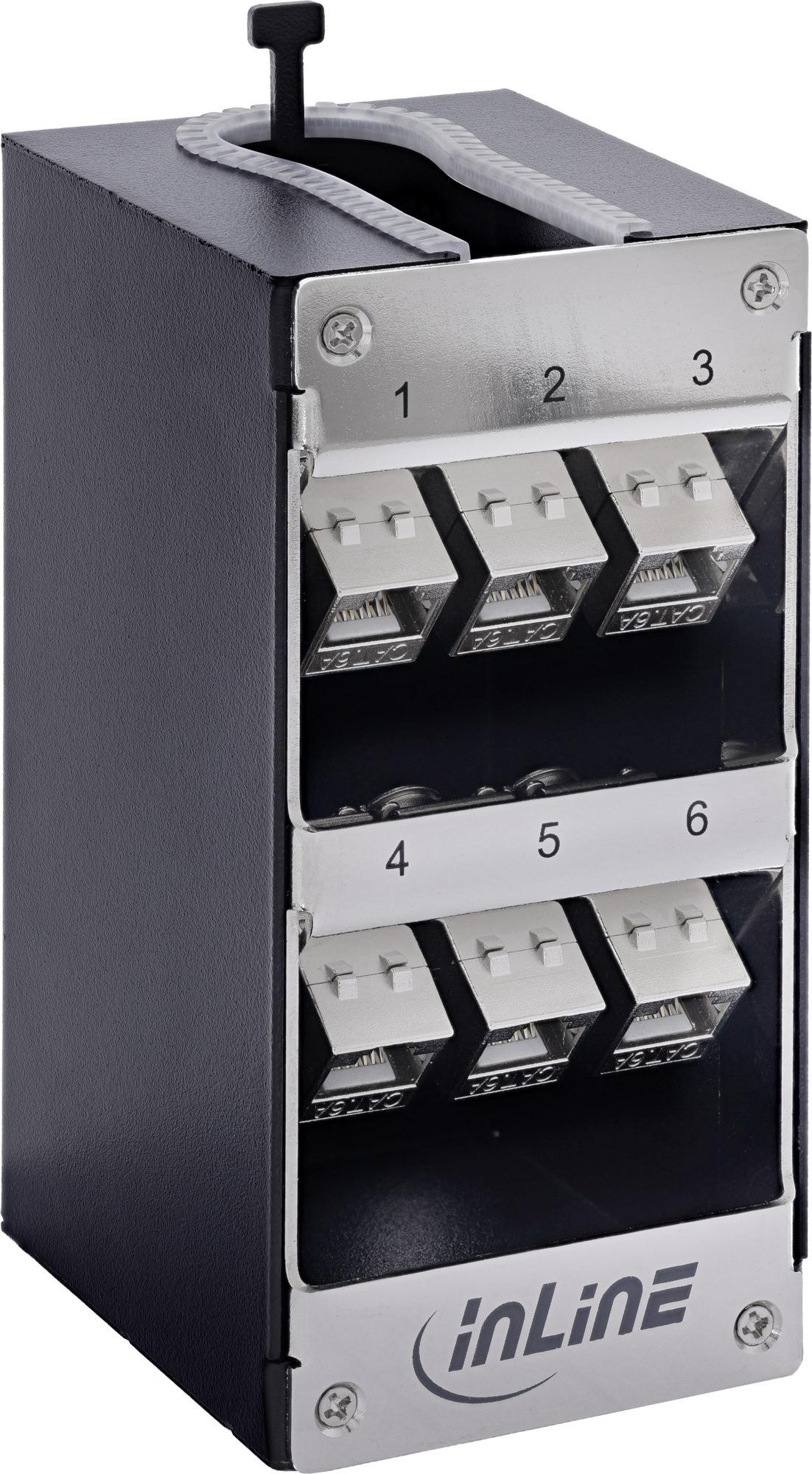 InLine Keystone Distribution Box 6-Port Cat.6A Wall Mount