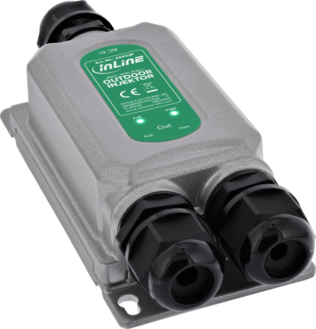 InLine® PoE++ Injector Outdoor 1Gb/s IP67 IK10 Max 60W 44432F