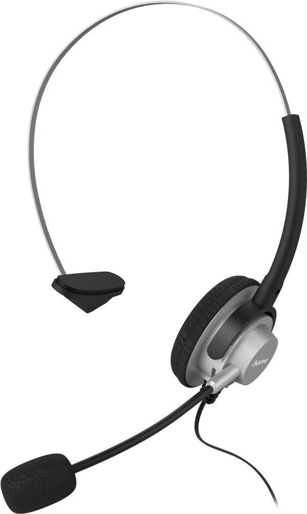Hama On-Ear Headset - Wired - 2.5 mm Jack - Black, Silver - Model 00201157