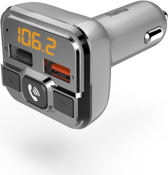 Hama Bluetooth FM Transmitter for Car Radio, Hands-Free, 2x USB Port (00201631)