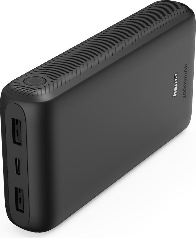 Hama Power Bank, 20000 mAh, 3 Outputs: USB-C, 2x USB-A, Anthracite, Model 00201777