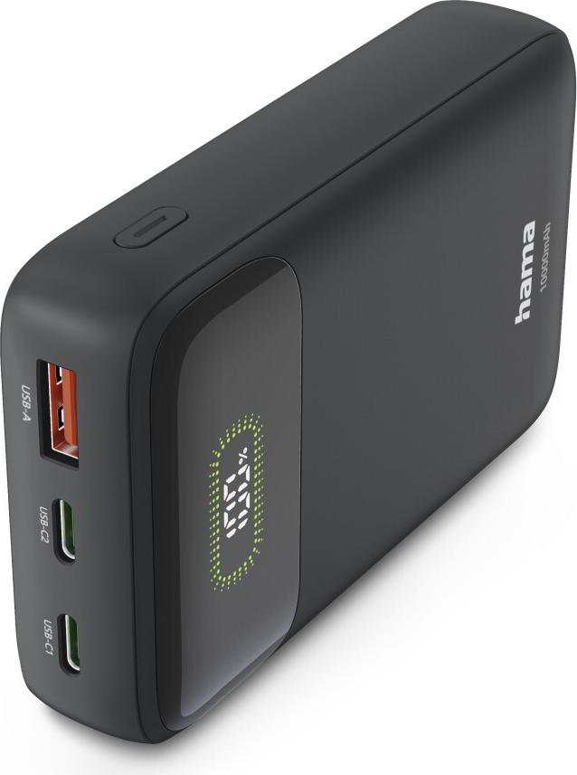 Hama Power Pack PD10-W20 10000mAh USB-C USB-A Fast Charging Anthracite (00201779)