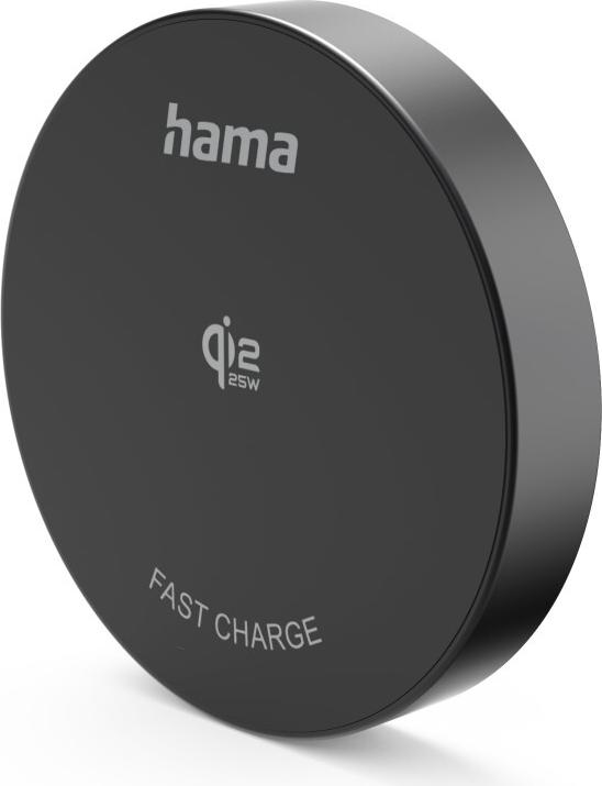 Hama Wireless Qi2 25W Charger, Inductive Charging Pad, Fast Charging, Black (00201767)