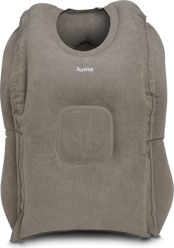 Hama Inflatable Travel Pillow, Ergonomic, Grey, 00178181