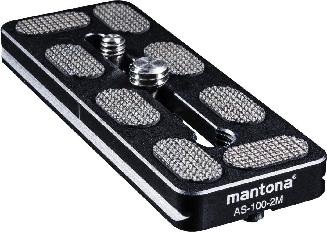 Walimex Mantona AS-100-2 M Quick Release Plate Arca-Swiss Compatible, 100x38mm with Screws and Center Mark (1021464)