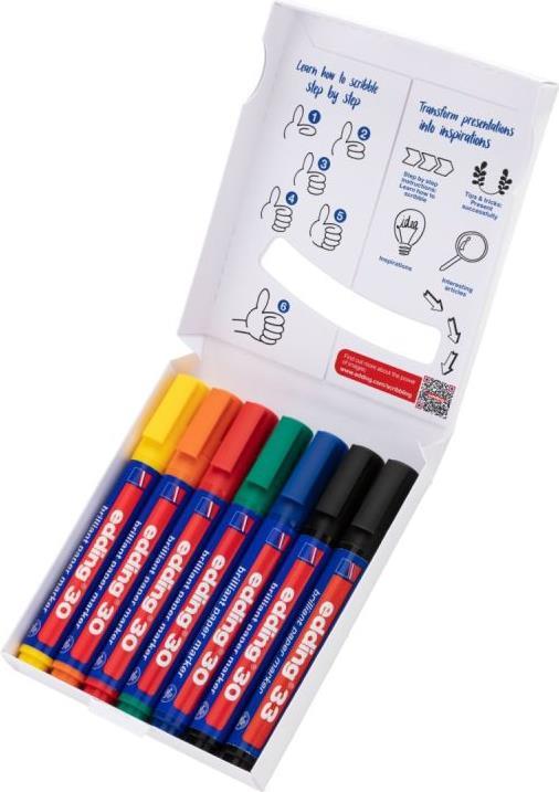 Edding Colourful Flipchart Kit Permanent Markers Assorted 7 pieces (4-3033-7)