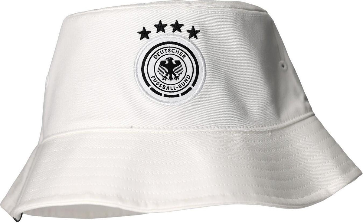 adidas DFB Bucket Hat, Fabric Hat, Germany, White, KV5940