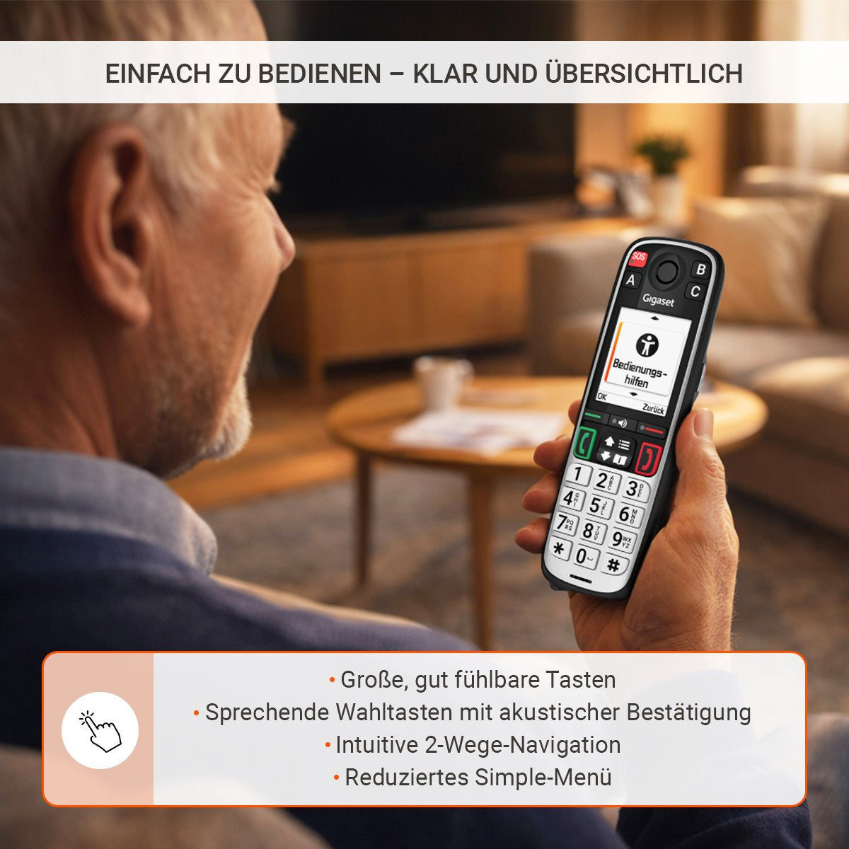 GIGASET EASY 500HX Analog/DECT Telephone Caller ID Black, Silver S30852-H3165-R101
