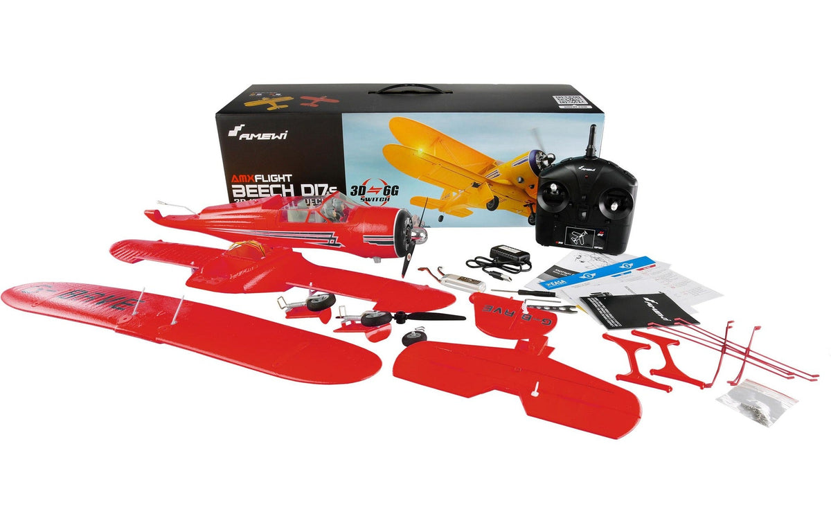 Amewi Motorflugzeug AMXflight Beech D17s Red RTF