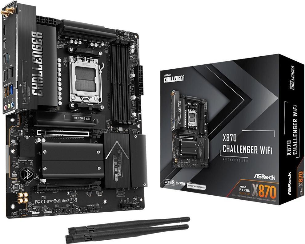 Asrock X870 Challenger WiFi Motherboard Socket AM5 ATX - AMD X870 Chipset - Compatible with Ryzen 9000/8000/7000