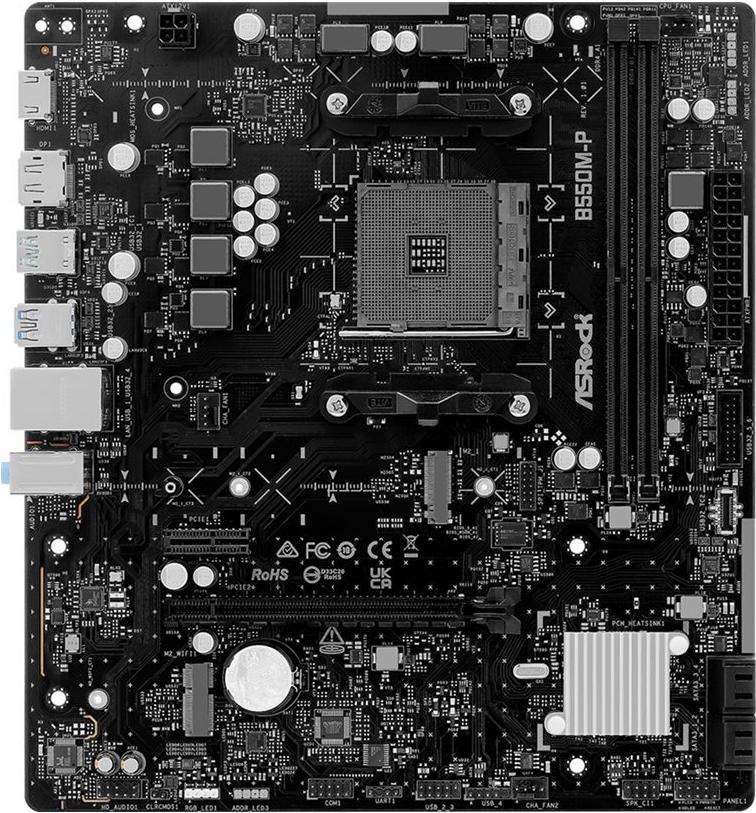 ASRock B550M-P AM4 mATX Motherboard - Socket AM4, Model 591062