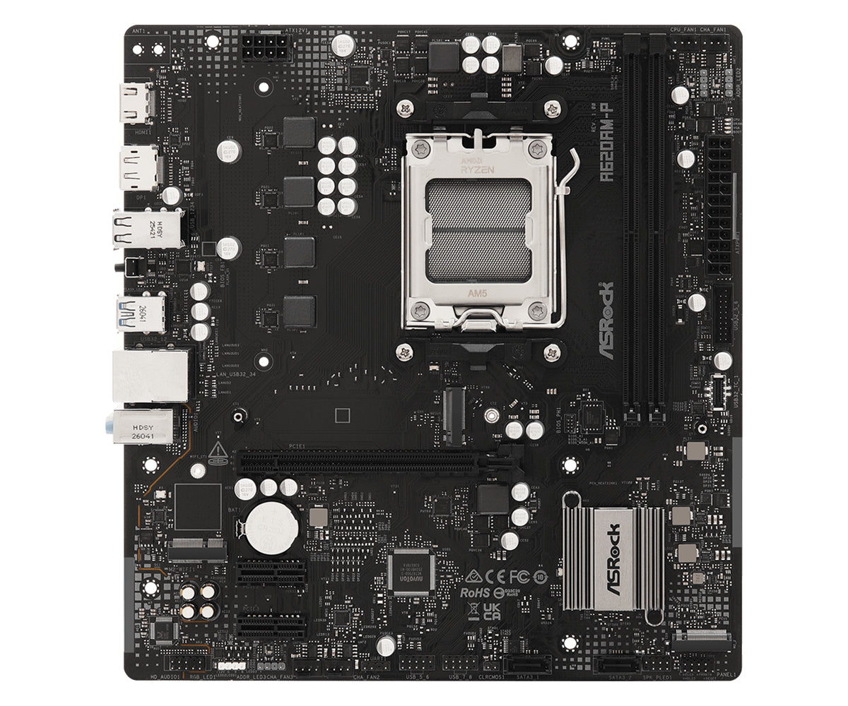 Asrock A620AM-P Motherboard Socket AM5 micro ATX - AMD A620A Chipset - Compatible with Ryzen 9000/7000/8000