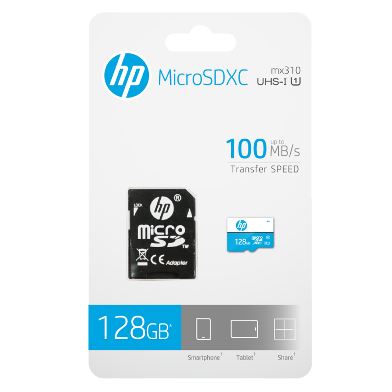 PNY HP SDU U1 Micro SD XE Card, 128GB with Adaptor - 1 piece (HFUD128-1U1BA)