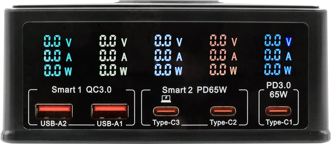 Exsys Multiport High Power Charging Station 160W - Black (EX-1106)
