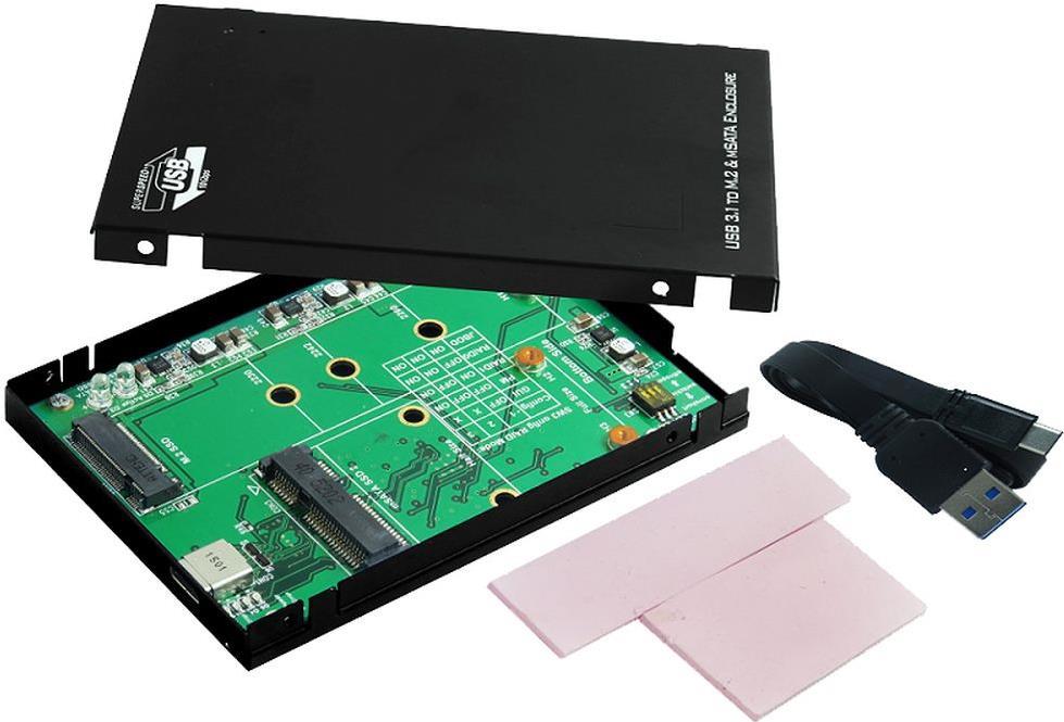 Exsys EX-3672 - HDD/SSD Enclosure - Black
