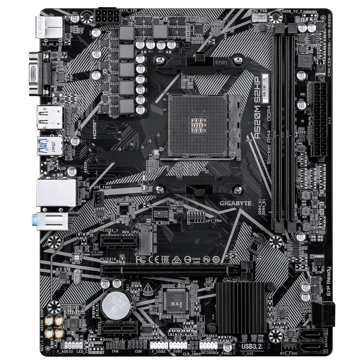 Gigabyte A520M S2HP uATX AM4 A520 2xDDR4 4x SATA 1x M.2 (A520M S2HP)