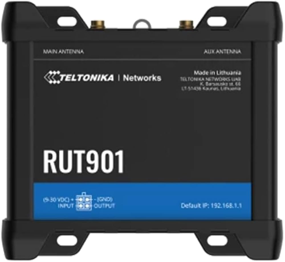 Teltonika Networks RUT901 4 G/LTE Dual SIM Industrial Router - WiFi