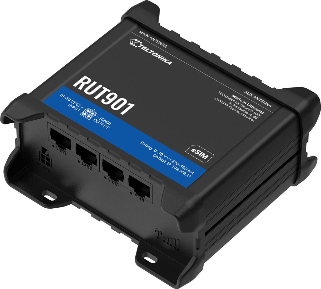 Teltonika RUT901 DUAL SIM 4 G/LTE/3 G WiFi Router eSIM Version (RUT901020000)