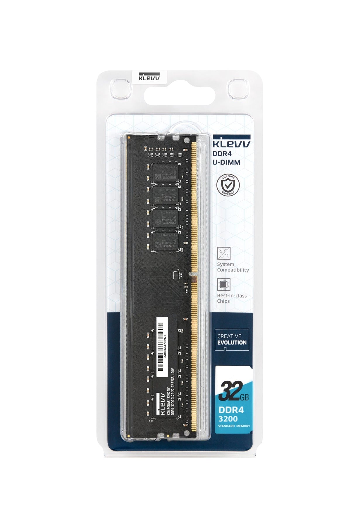 Klevv RAM - 32GB - DDR4 3200 UDIMM CL22 - BULK (KD4BGUA80-32N2200)