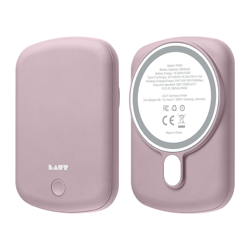 LAUT Power Bank 5000mAh Wireless Charger Pink (L_PCH_P)