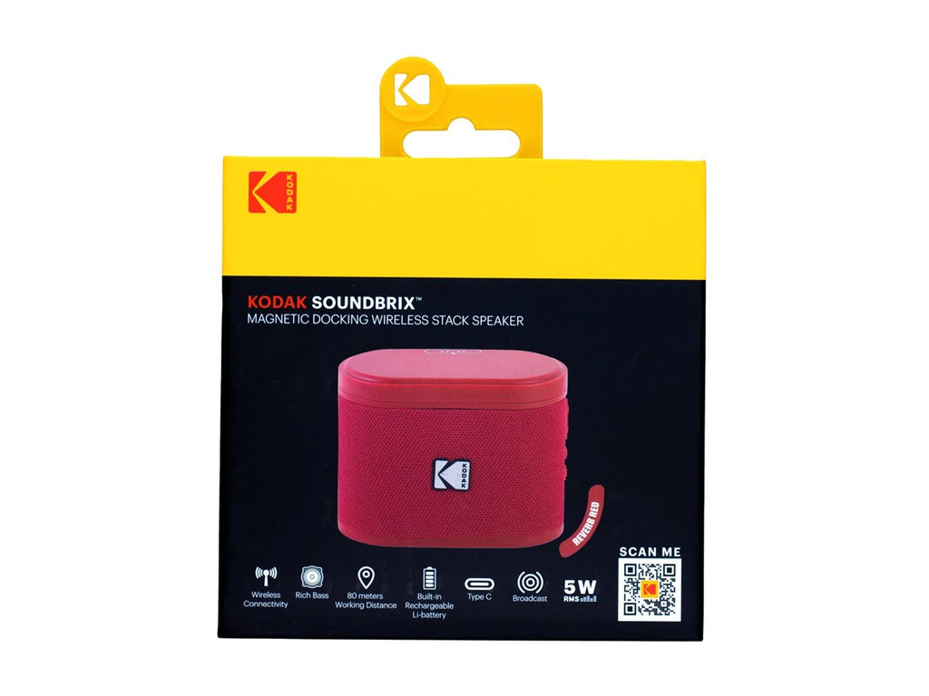 Kodak SoundBrix Wireless Stack Speaker Reverb Red