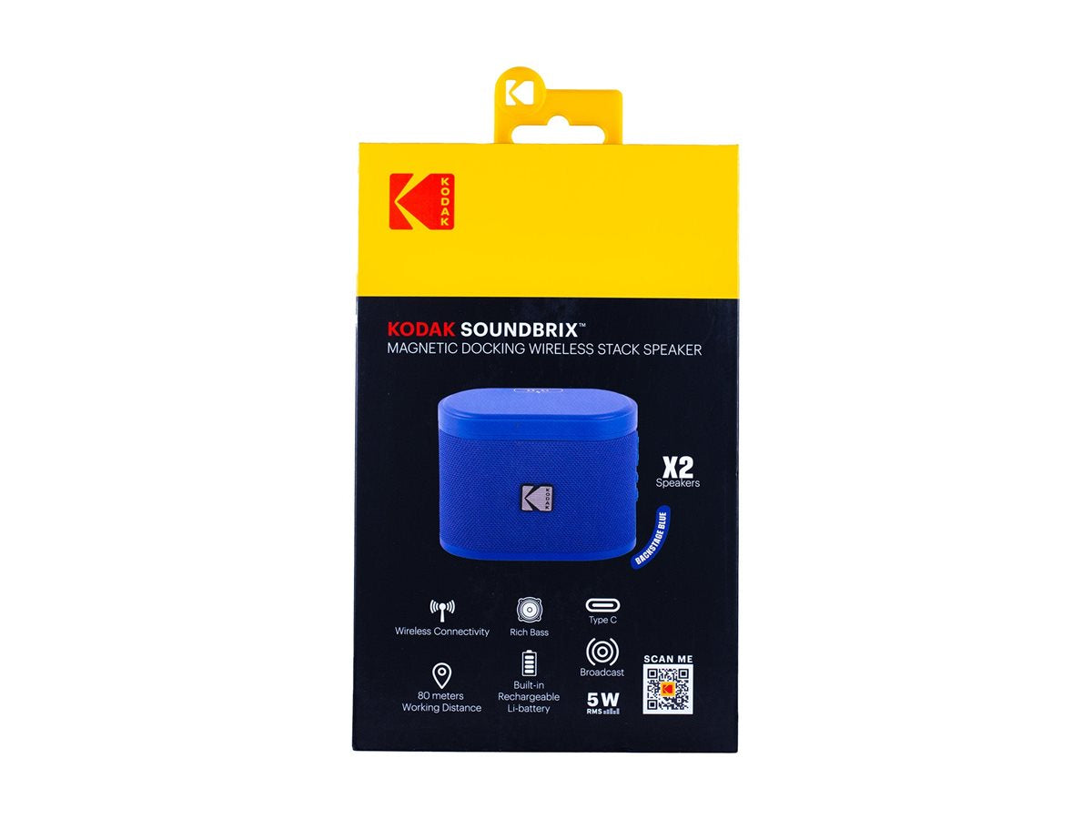 Kodak SoundBrix Wireless Stack Speaker Backstage Blue 2PCS