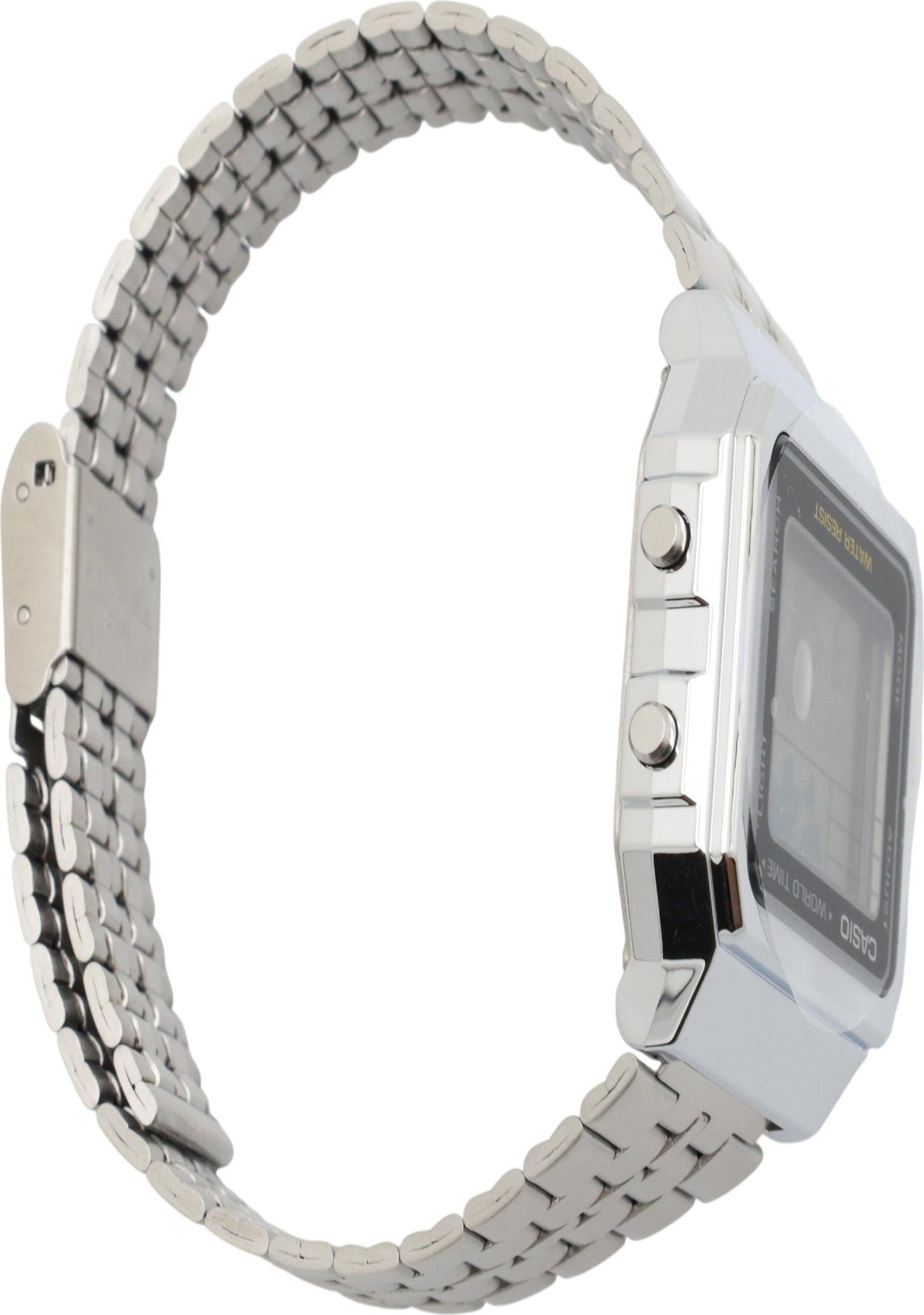Casio A500WA-1DF Vintage Collection World Time Watch, Silver
