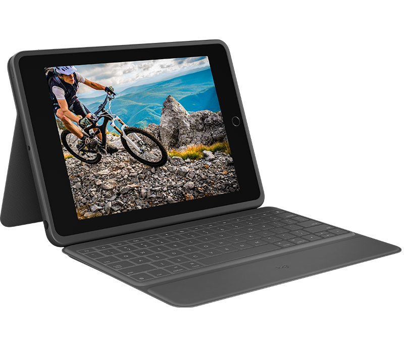 Logitech Rugged Folio QWERTY Danish-Finnish-Norwegian-Swedish Graphite USB Type-C - 920-009318