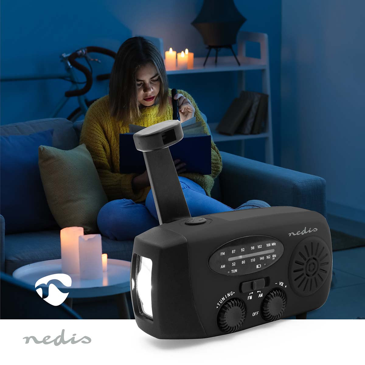 Nedis RDFMCR2000BK Emergency Radio FM, AM, UKW Black