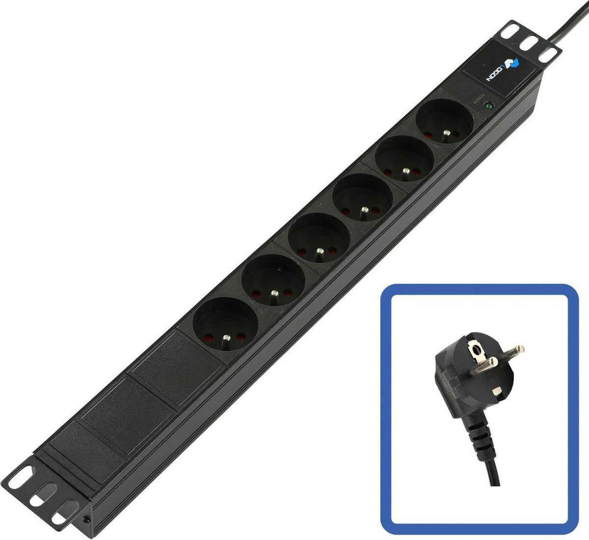 Lanview Power Strip 19" 6-Socket 1U Rack Mount with LED Indicator TUPS045