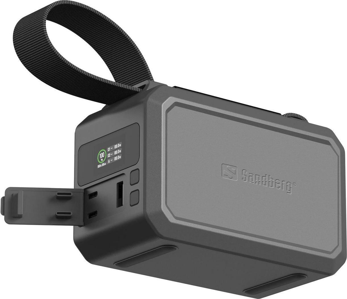 SANDBERG Survivor Power Bank, 40000 mAh, 154 Wh, 100W, 5A, QC 3.0,3 Output Ports (USB Type A, 2 x USB-C) (421-14)