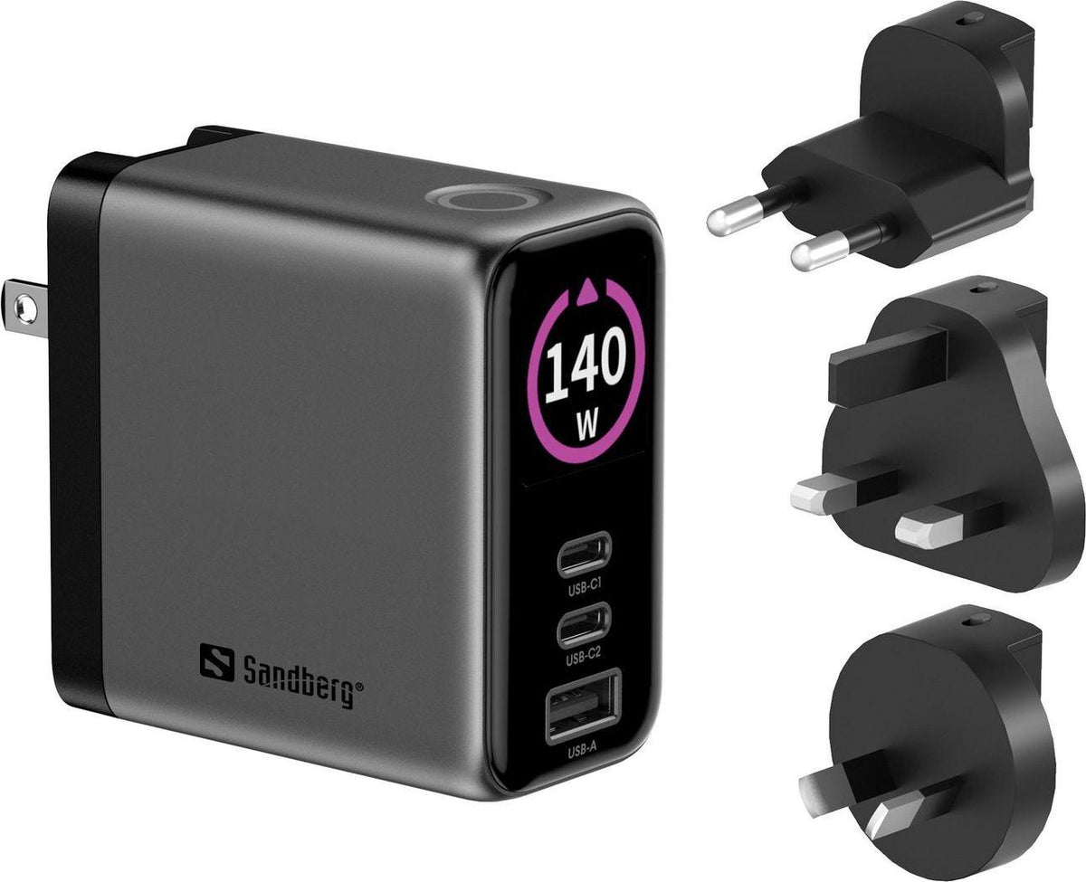 Sandberg Travel Charger PD140W Display, 441-72