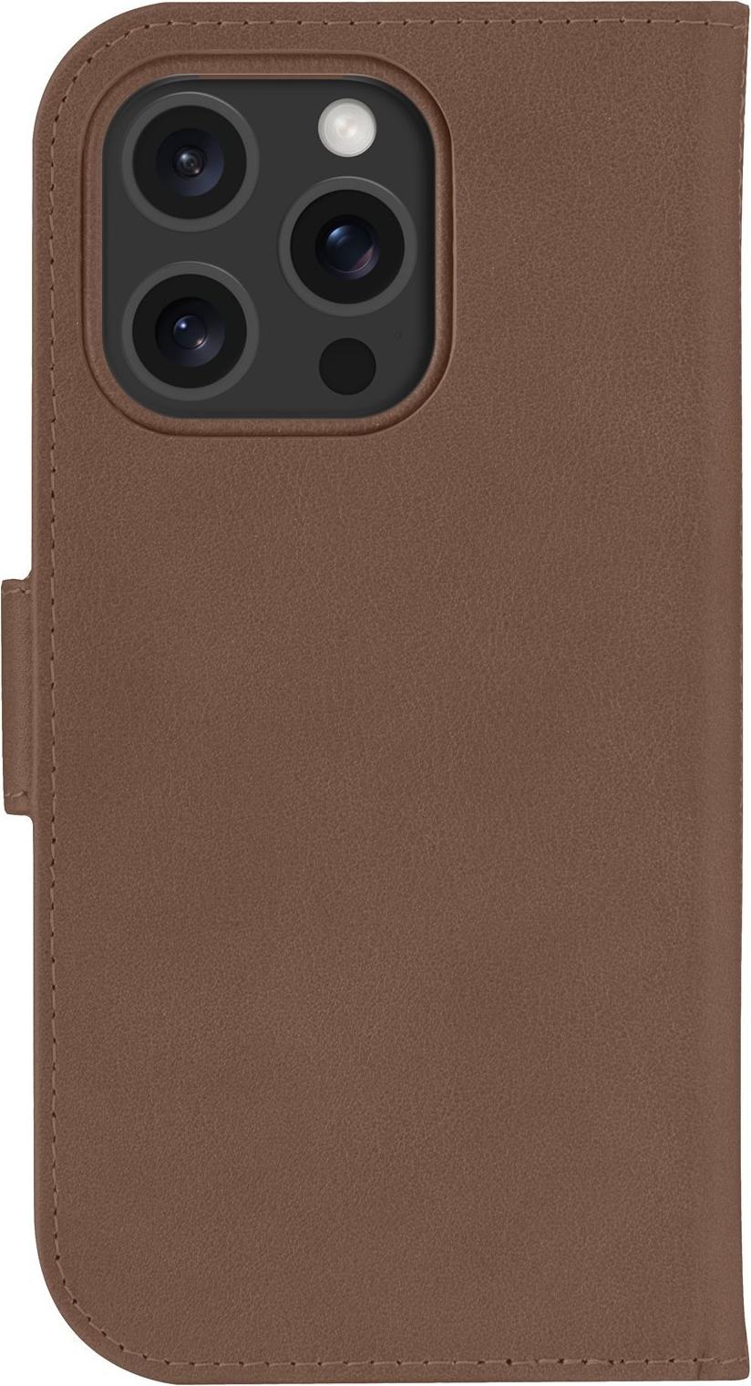 dbramante1928 Lynge Flip Case for Mobile Phone - MagSafe Compatible - Textured Leather - Dark Tan - for Apple iPhone 16 Pro (LM61GT006309)