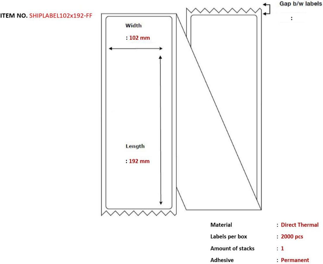 Capture Ship-label 102 x 192 mm SHIPLABEL102X192-FF