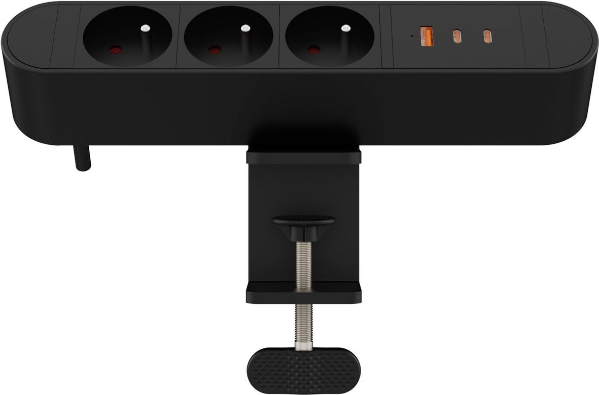 MicroConnect Multi Desktop Power Socket 3 Ways French with 1 x USB-A - Power Supply Accessory (MC-MDPS-FR3-67W)