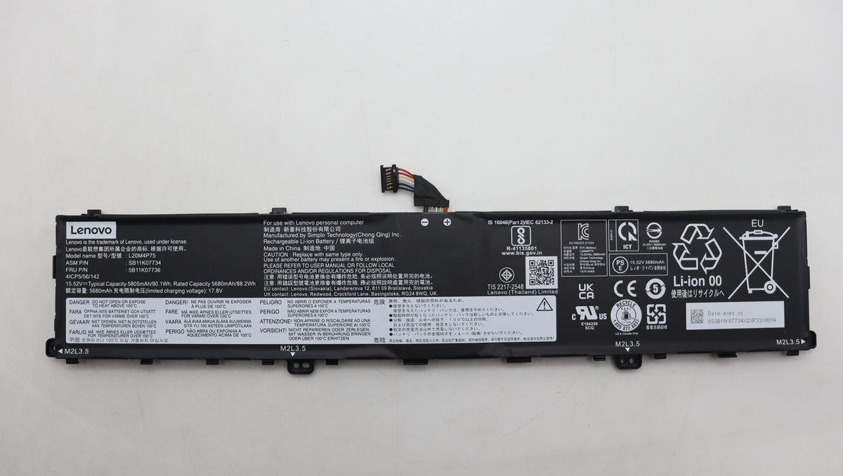 Lenovo MECH_ASM Integ 4c/90Wh SMP ASM - Notebook Accessory - 5M11L99160