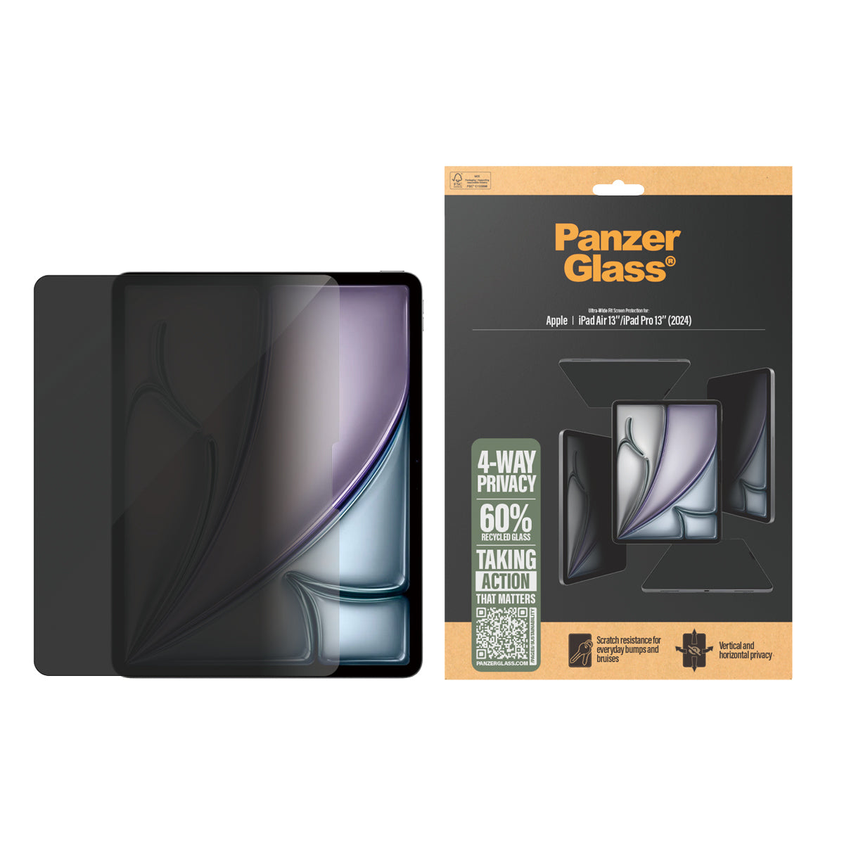 PanzerGlass 4-Way Privacy Screen Protector for iPad Air 13/ 13 Pro (PG49102)