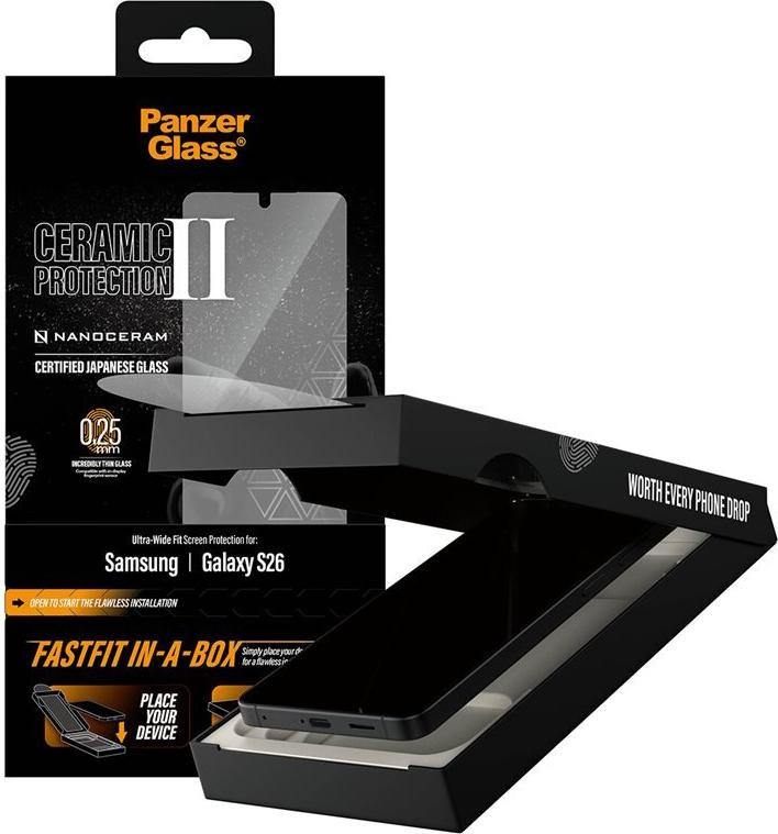 PanzerGlass Ceramic Screen Protector for Samsung Galaxy S26 Ultra-Wide Fit