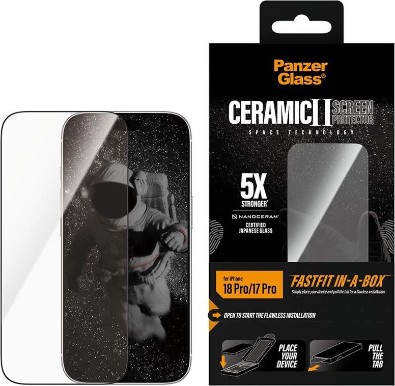 PanzerGlass Ceramic II Screen Protector for iPhone 18 Pro/17 Pro PG12640