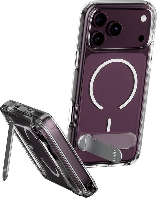 PanzerGlass CARE Kickstand Case Transparent with White MagSafe for iPhone 18 Pro Max/17 Pro Max (CR40334)