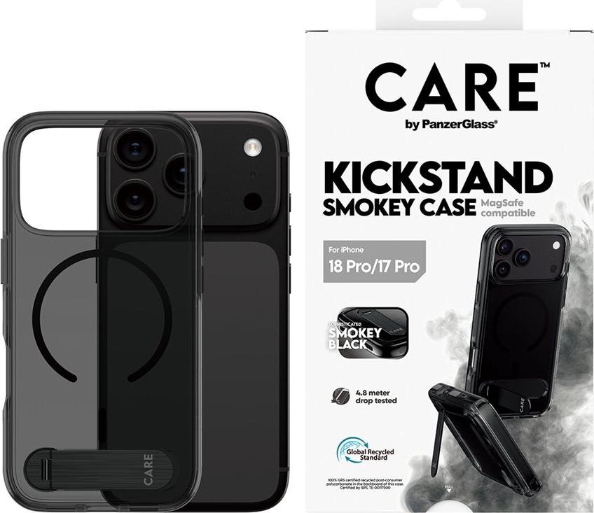 PanzerGlass Kickstand Case Smokey with Black MagSafe for iPhone 17 Pro (CR23365)